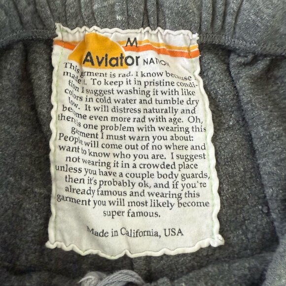 Aviator Nation Sweatpants Womens Medium Gray Blue Red Stripe Track Pants USA - Picture 2 of 9